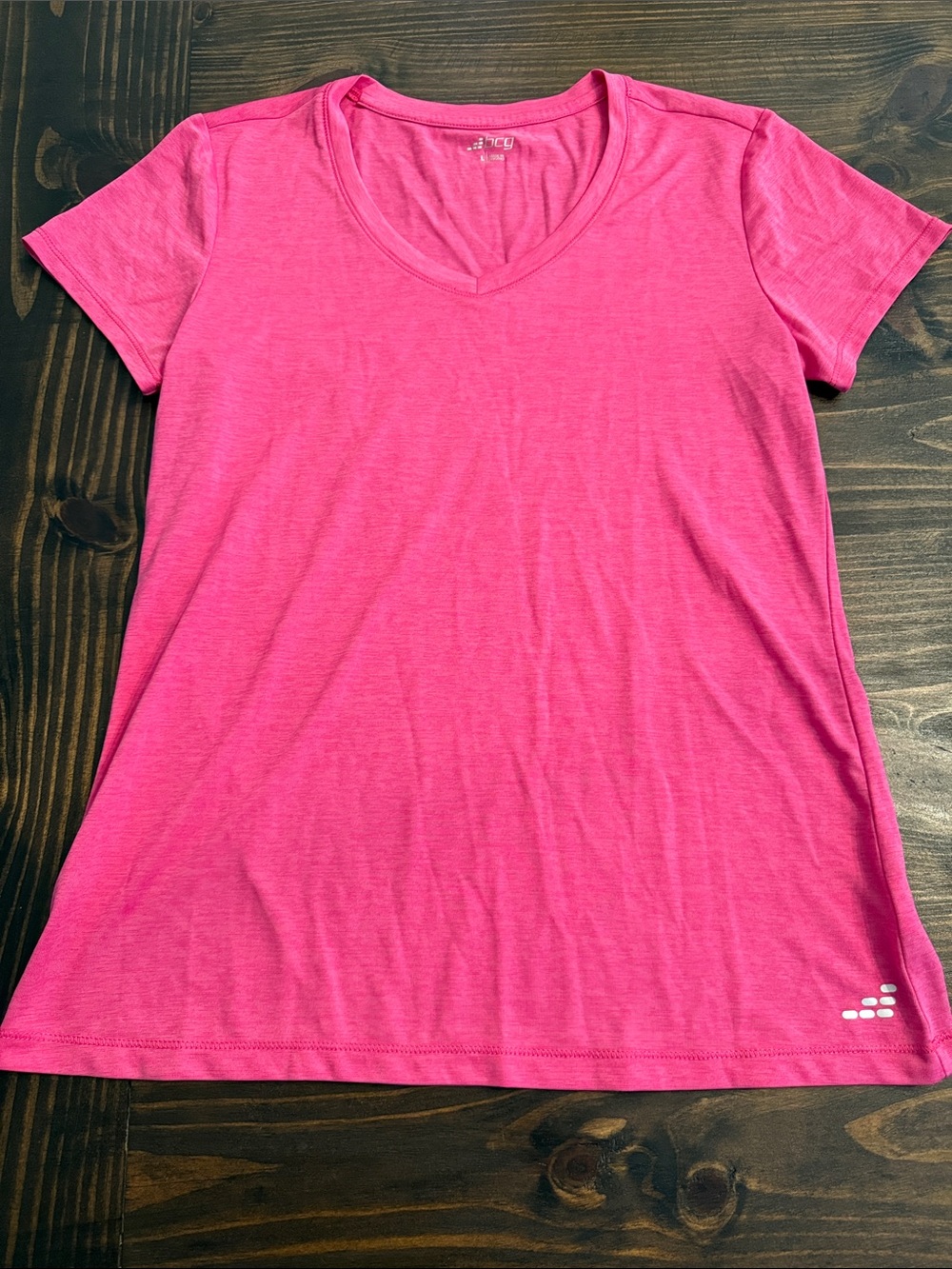 bcg Women’s V-Neck Short Sleeve Tee in Hot Pink